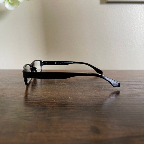 TruVision Readers Black Rectangular Plastic Eyeglass Frames Only Unisex Lightwgt - Picture 6 of 7